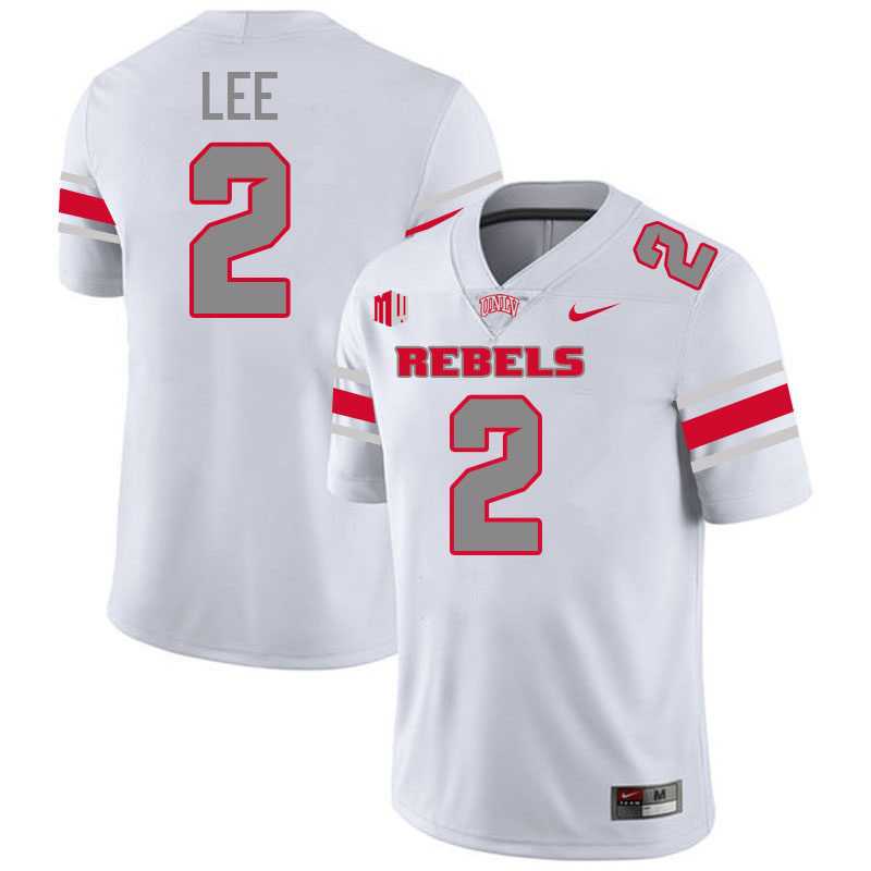 #2 Keyvone Lee UNLV Rebels College Football Jersey Stitched-White